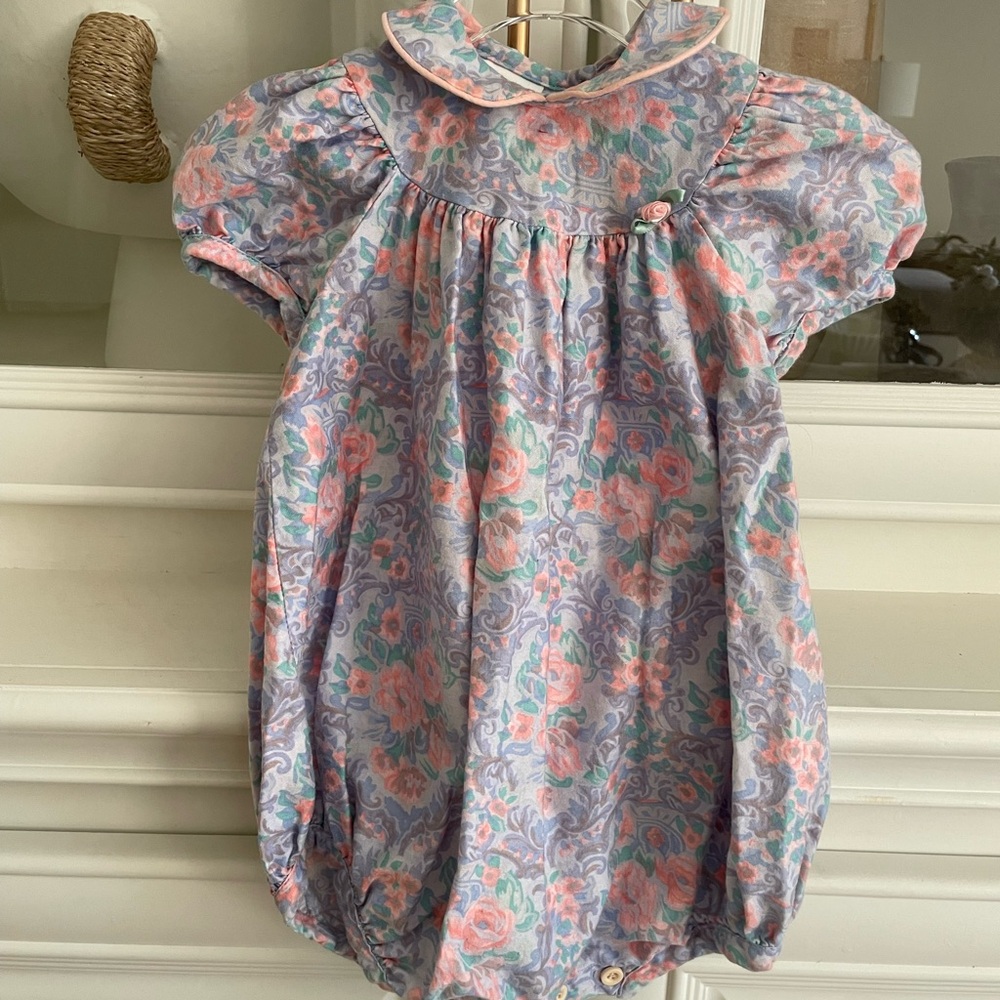 Boutique Heirloom Floral Bubble Romper – Classic Vintage Style